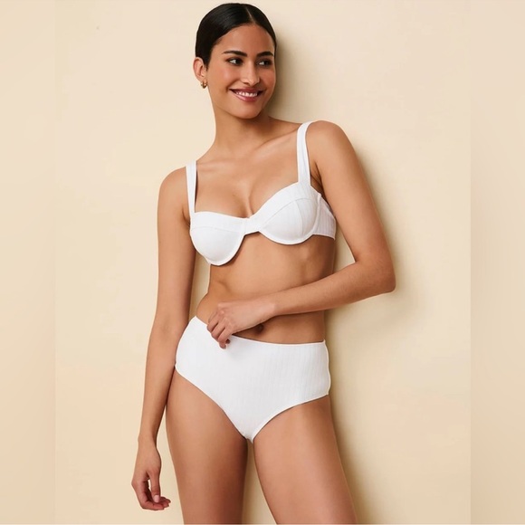 NWT Solid & Striped
Lilo Ribbed Bikini Bottom Optic White - Picture 1 of 6